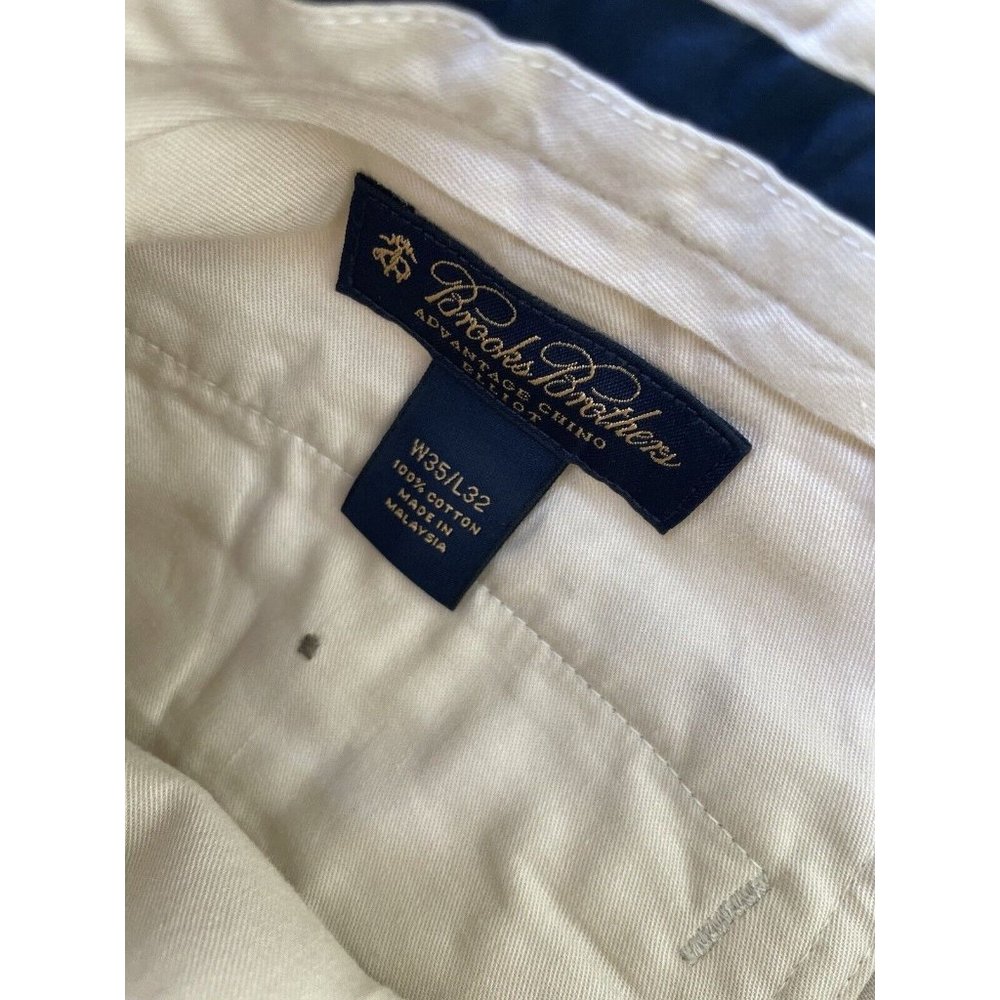 Brooks Brothers Men’s Advantage Chino Elliot Pants 35x32 Tan Cream - Picture 4 of 7